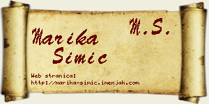 Marika Simić vizit kartica